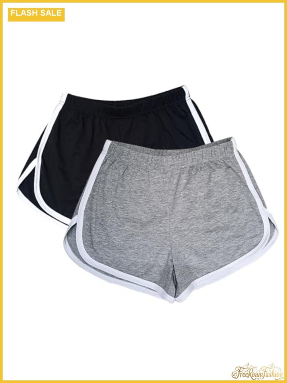 2 Pack Women's Cotton Athletic Shorts with Dolphin Cuff for Gym Yoga Running